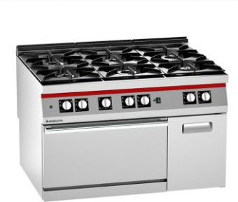 Плита газовая 6 горелок Angelo Po 2N1FAGV с конвективным газовым духовым шкафом и нейтральным шкафом – купить в Москве по цене завода