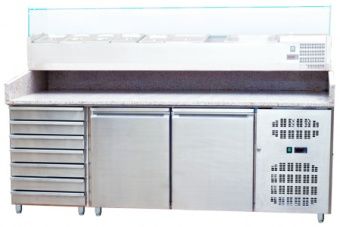 Стол для пиццы Koreco SPZ2610TN (+5/+10) гранит.столеш., 2дв, 7ящ. – купить в Москве по цене завода