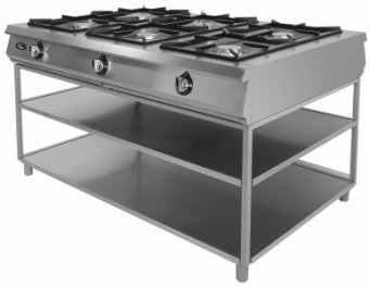 Плита газовая Grill Master Ф6П2Г/1000 ГАЗ (50060) на подставке 6конф. 54кВт, подход с 2-х сторон – купить в Москве по цене завода