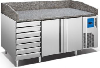 Стол для пиццы Koreco SPZ 2610 WN (+0/+12) гранит.столеш, 2 дв, 7ящ. – купить в Москве по цене завода