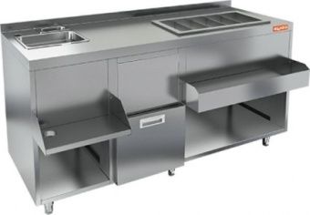 Барная станция Hicold НБМКС-15/6БПК с бортом, без ящика +100мм столешница – купить в Москве по цене завода