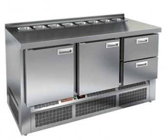 Стол для салатов Hicold SLE2-112gn (1/6) О без крышки (+2+10) остров, 1485х700х850, ниж.агрегат – купить в Москве по цене завода