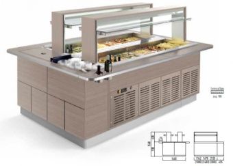 Стол шведский комб. островн. Enofrigo FAST GOURMET ISOLA DOPPIA BM+RF 2000 венге – купить в Москве по цене завода