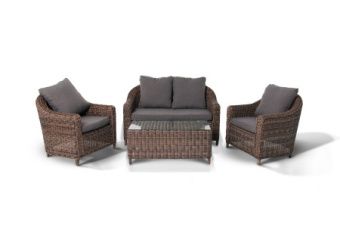 Лаунж-зона садовая 4sis Кон Панна (коричневый) арт.KPS2C2T-4-SET brown из искус.ротанга алюм.каркас – купить в Москве по цене завода