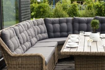 Модульный диван Бергамо из ротанга, цвет соломенный – купить в Москве по цене завода