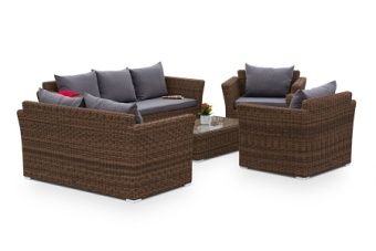 Лаунж-зона 4sis Капучино Дабл (коричневый) арт.KDS3S2CT-5-SET brown из искус.ротанга – купить в Москве по цене завода