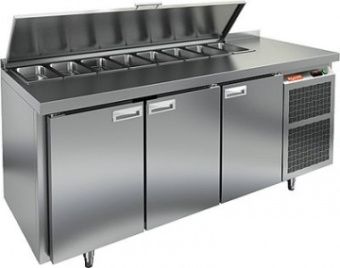 Стол для салатов Hicold Sl1-111sn (1/3) без крышки (+2+10), 3 двери, 1835х600х850мм – купить в Москве по цене завода
