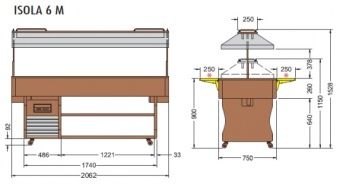 Салат-бар холодильный Tecfrigo Isola6M – купить в Москве по цене завода